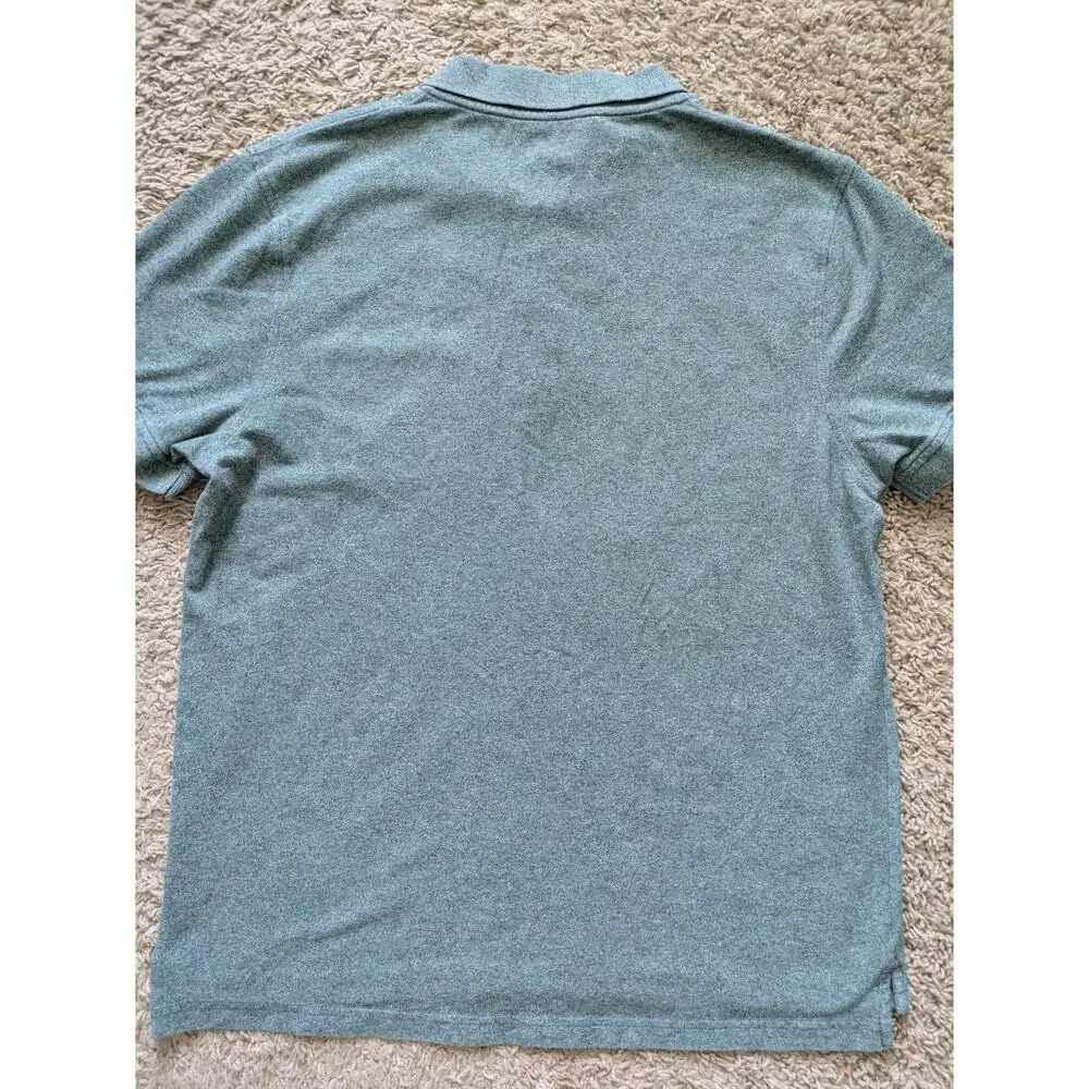 J.Crew Stretch Pique Polo Shirt Mens L Green Cotton Coastal Beachy Office Golf